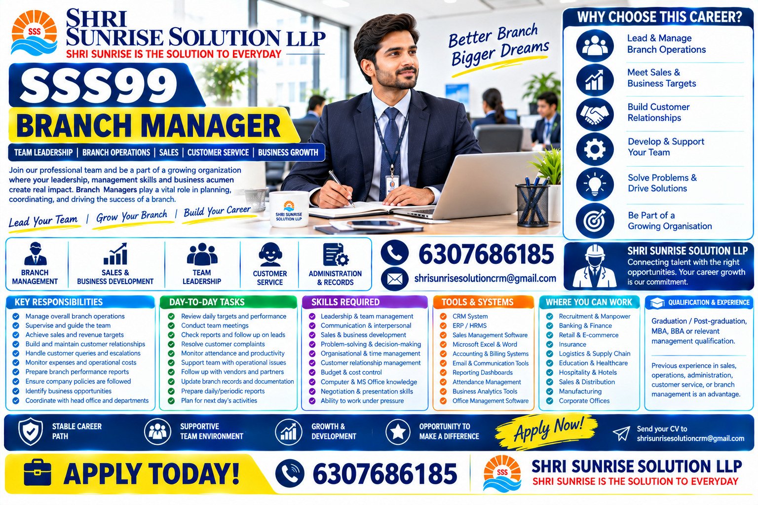 SSS99 – Branch Manager Branch Manager Jobs in India | Duties, Skills, Requirements & Career Opportunities