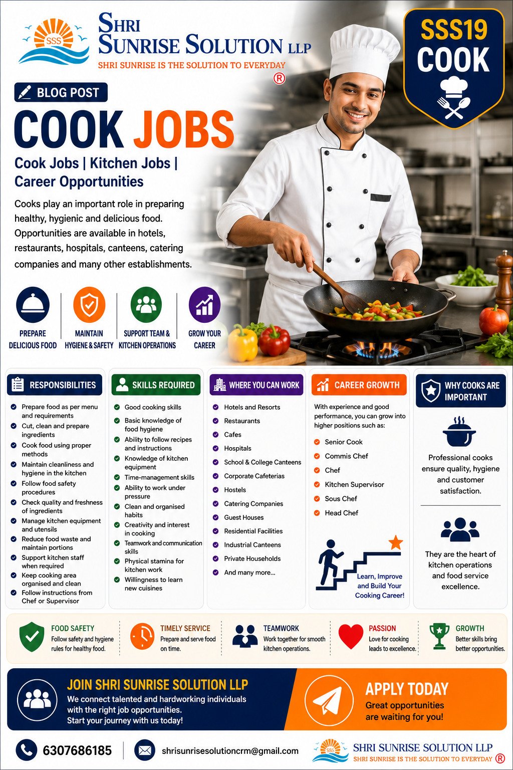Cook Jobs in India – Duties, Skills, Requirements & Career Opportunities